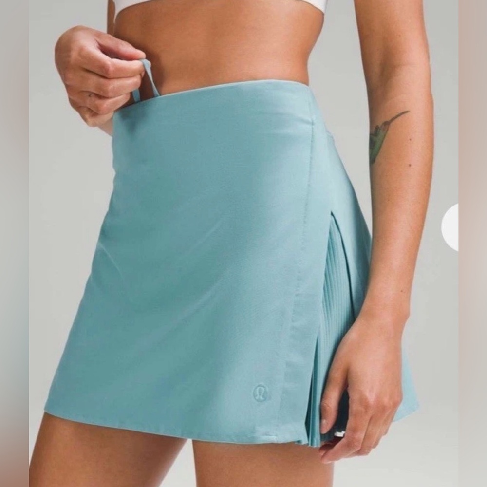 Lululemon Peek Pleat High-Rise Tennis Skirt Tidal Teal Women10 Tidal Teal Skort